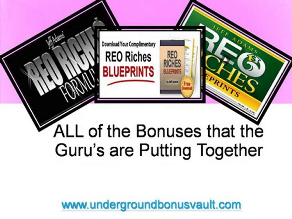 Jeff Adams Brand New System REO Riches Formula