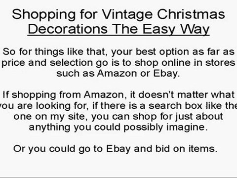 Vintage Christmas Decorations- Shopping Online