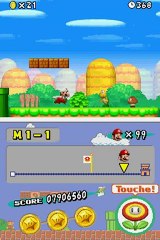 New Super Mario Bros : exemple d'un niveau