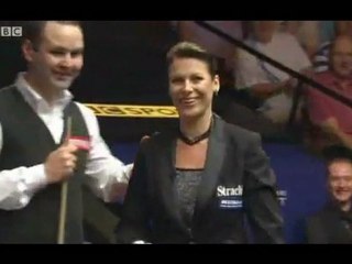 Michaela Tabb's Cue ball blunder (2010 world snooker)