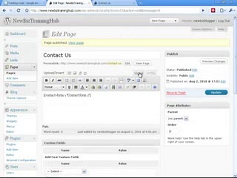 Installing Contact Form on Wordpress