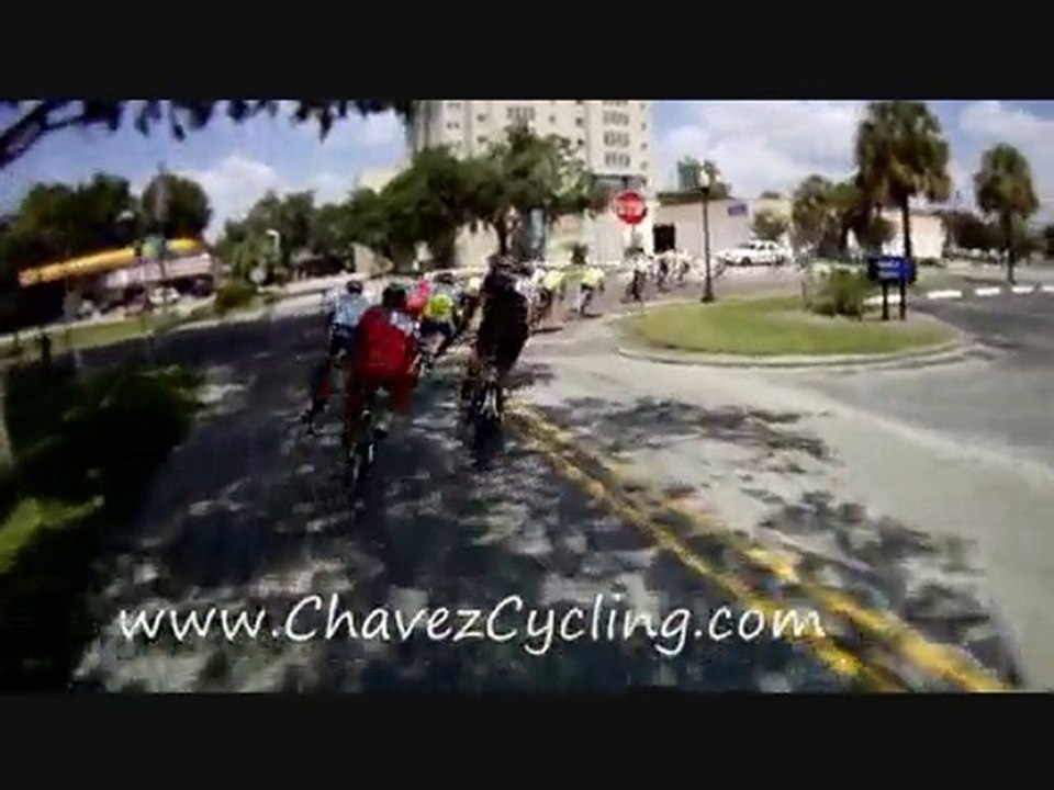 Road Bikes Cornering Through Downtown Bartow, FL
