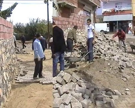 619. sokakta Parke Taşı Döşemesi Başladı