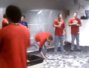Dylin Prestly Texas Rangers Celebration Inside Locker Room 3
