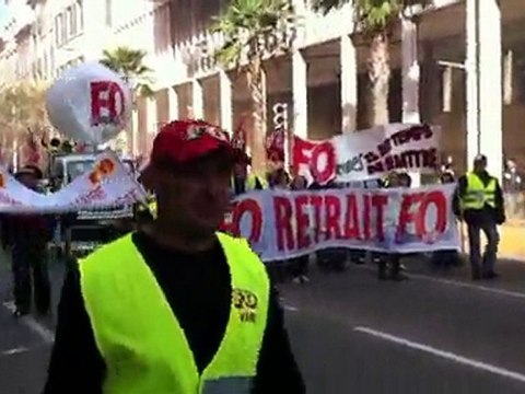 Manifestation FO toulon 83 retraites 12 Octobre 2010 CHITS