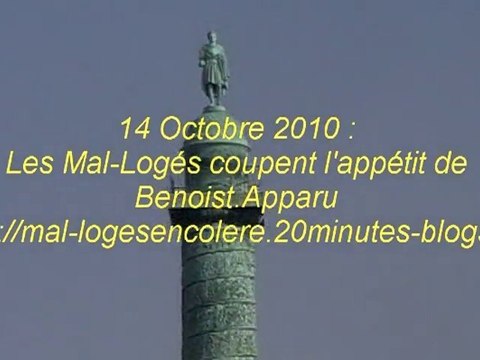 Les Mal-Logés coupent l'appétit de Benoist Apparu