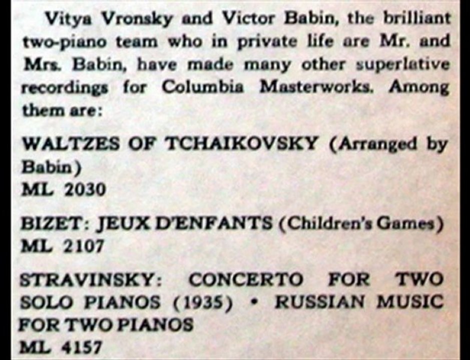 Stravinsky / Vronsky & Babin 1952: Petrouchka Danse Russe