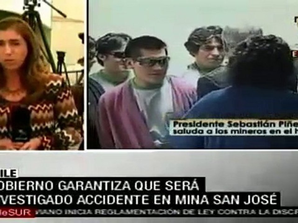 Visita Pinera en el hospital a mineros rescatados