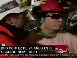 Pedro Cortéz, el minero número 31 en ser rescatado