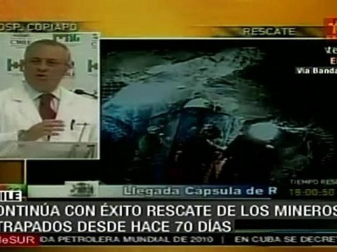 Mineros rescatados están hospitalizados pero bien (ministro)