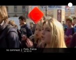 French students protest over pension reform - no comment