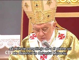 Papa: Orientul Mijlociu: Fara comuniune nu exista marturie