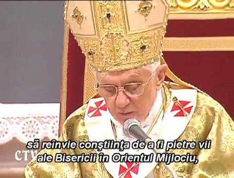 Papa: Orientul Mijlociu: Fara comuniune nu exista marturie