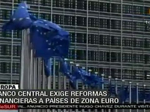 Banco Central Europeo exige reformas financieras a países de Zona Euro