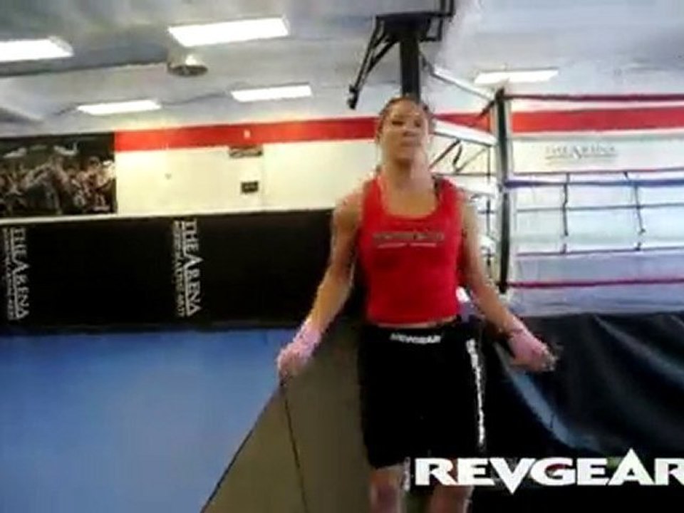 Cyborg Santos MMA Training with jump rope, Revgear MMA ...