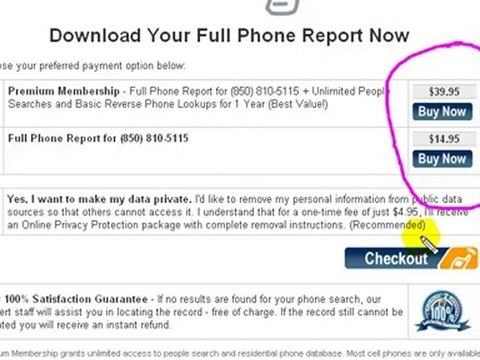 Find out the owner of any cell phone or unlisted number.