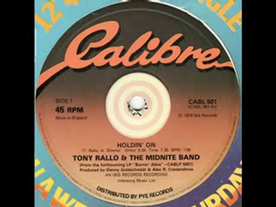 70's disco music -Tony Rallo & The Midnite Band - Holdin on'