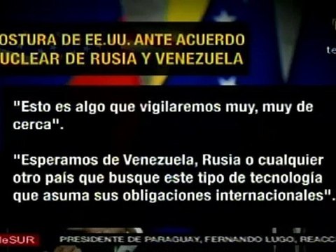 Postura de EEUU ante acuerdo nuclear Rusia - Venezuela