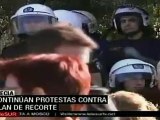 Continúan protestas contra plan de recorte en Grecia