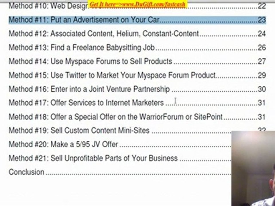 Free $97 Ebook : 21 Ways To RaiseFast Cash New 2010