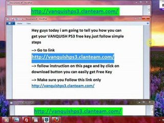 Free Vanquish PS3  codes full working version