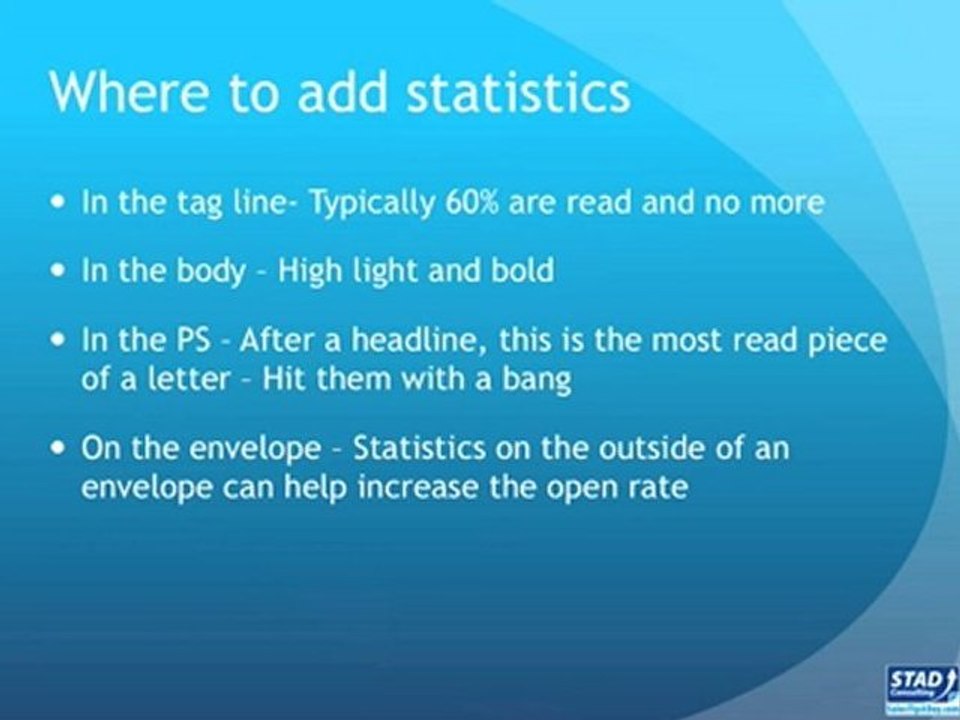 Using Statistics in Sales Letters