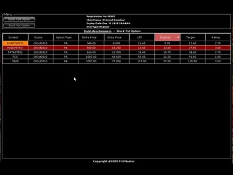 BSE/NSE STOCK OPTION MASTER SOFTWARE