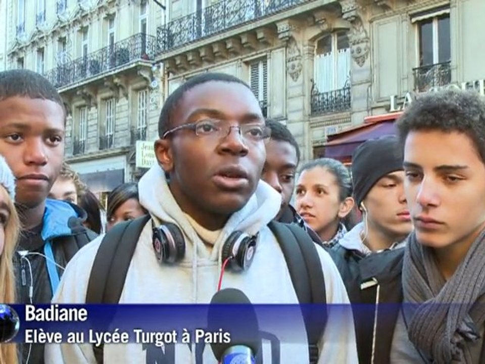 Retraites: les élèves du lycée Turgot à Paris e...
