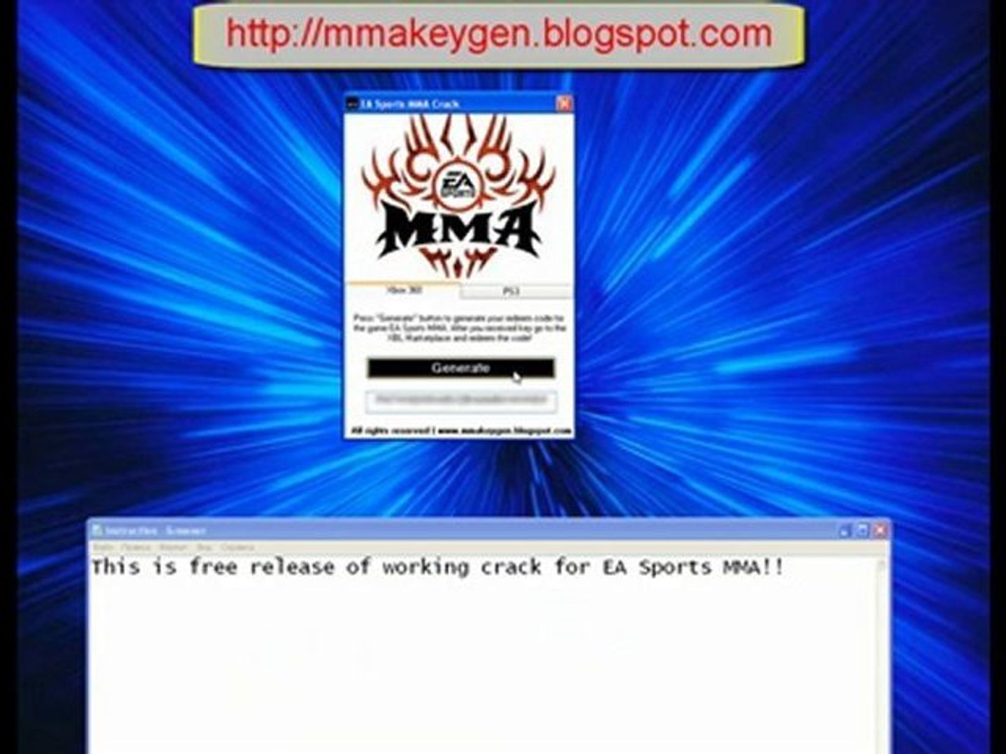 Download FOR FREE EA Sports MMA Code Generator Xbox360, PS3.