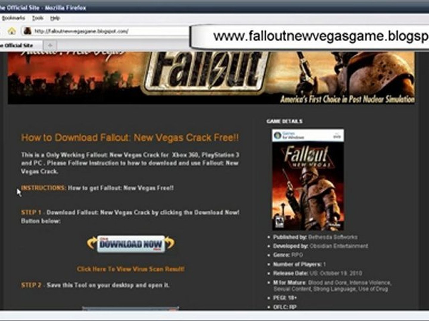 Fallout New Vegas Crack Free Download On Xbox 360, PS3, PC - video  Dailymotion
