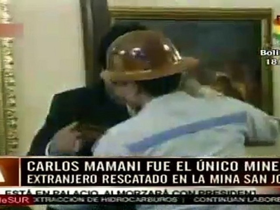 Minero Carlos Mamani llega a Bolivia, se reunirá con presidente Evo Morales