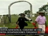 Colombia debate adhesión al convenio de ONU contra desapariciones forzadas