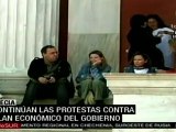 Continúan protestas contra plan económico del gobierno griego