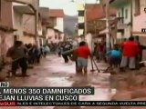 Cerca de 350 damnificados por intensas lluvias en Perú