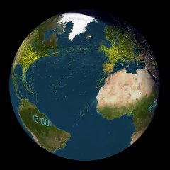 24 Hours Of Air Traffic - Atlantic Sphere View
