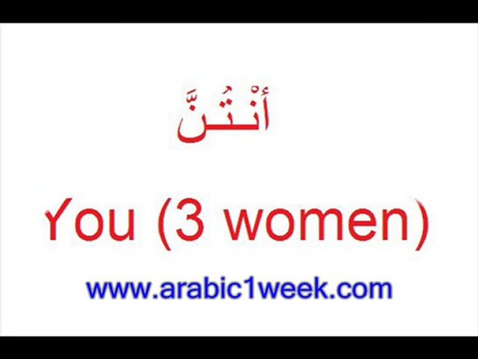 The Arabic personal pronouns