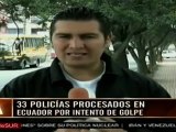 Tres civiles y 33 policías condenados por intento de golpe en Ecuador