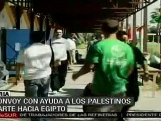 La caravana de ayuda internacional Viva Palestina partió de Siria rumbo a Egipto
