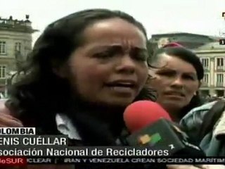 Marcha de recicladores por derecho al trabajo en Colombia