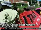 Empleados públicos exigen aumento del salario mínimo en Honduras