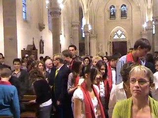 Confirmation à Mésanger par Mgr James l'entrée