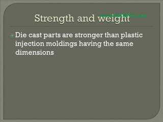 Advantages of Die Casting