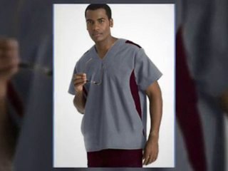 Mens Contrast Color Scrub Top