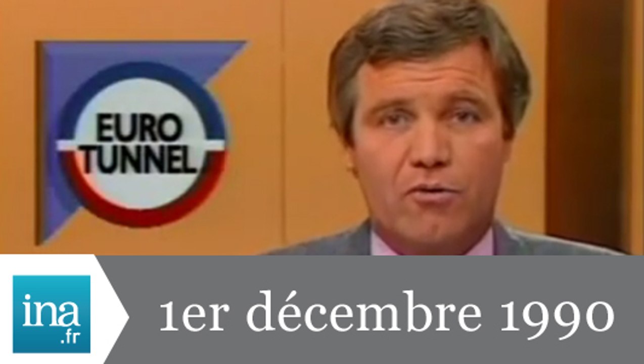 20h Antenne 2 du 1er décembre 1990 - Jonction du tunnel sous la Manche - Archive INA