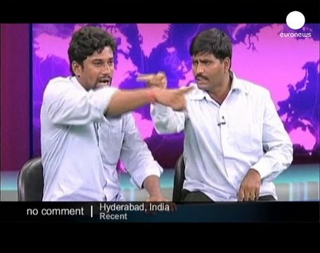 Student leaders brawl on Indian television - no comment