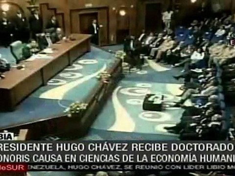 Chávez recibe doctorado honoris causa, Tripoli; debemos hac