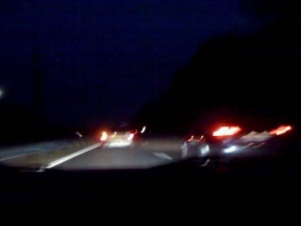 Ferrari 360 Modena F1 230km/h de nuit.