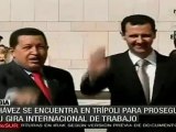 Presidente Chávez se encuentra en Trípoli para proseguir gira internacional