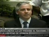 García Linera: la ley prohíbe el racismo, no la libertad de opinión