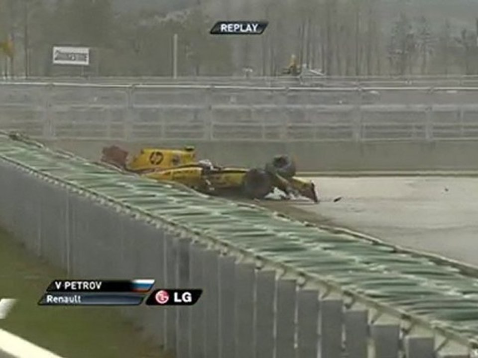formule 1 corée 2010 big crash petrov